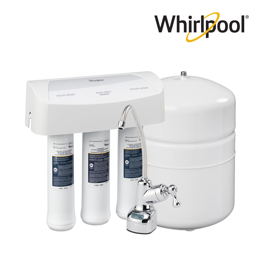 Whirlpool WHAROS5 Reverse Osmosis RO Water Filtration System With Pre/Post Replacement Filters & Replacement Membrane