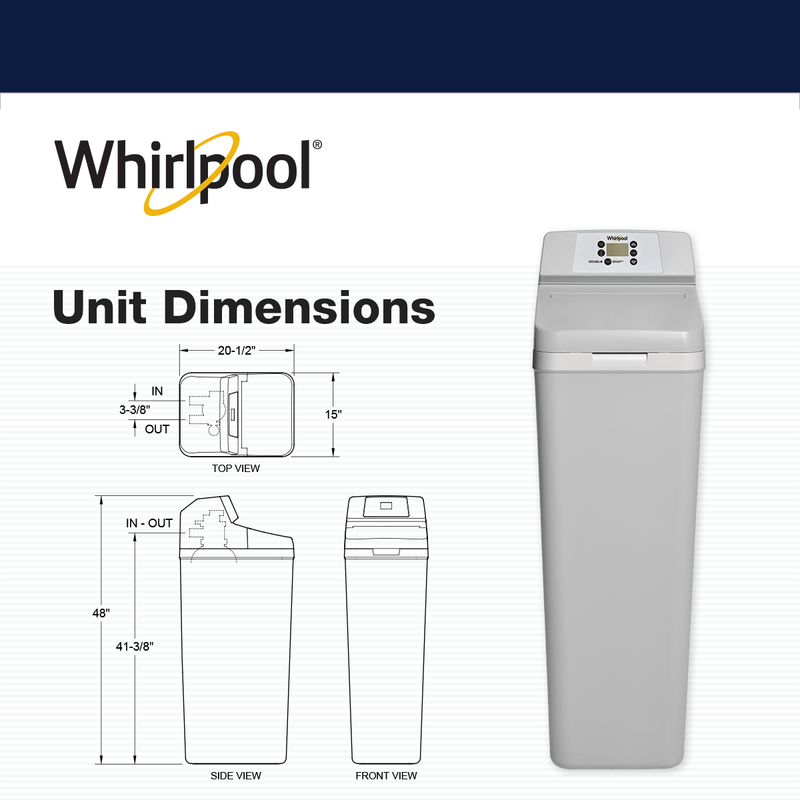 Whirlpool 40K Grain Water Softener WHES40 Soft Water System EcoPureHome